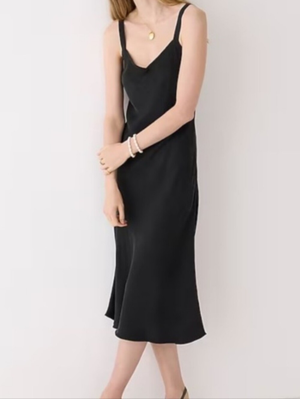 J.Crew Gwyneth V-neck slip dress  cupro-blend material 4 Petite